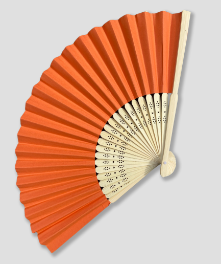 Bambusfächer orange - Handfächer - Festivalfächer kaufen - Handfächer - Handfächer