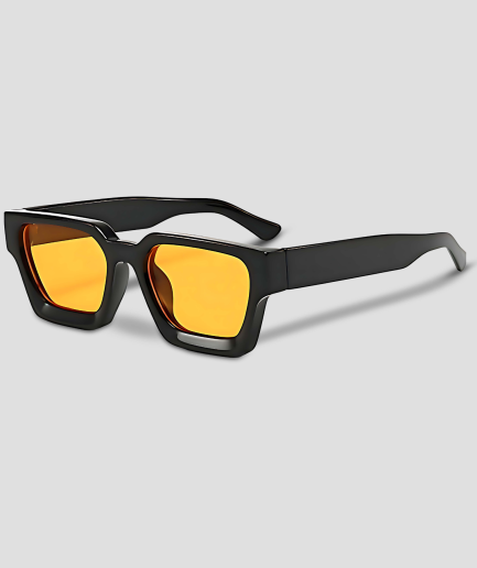 Festival-Brille - orangefarbene Gläser - Königstag - schwarzes Gestell