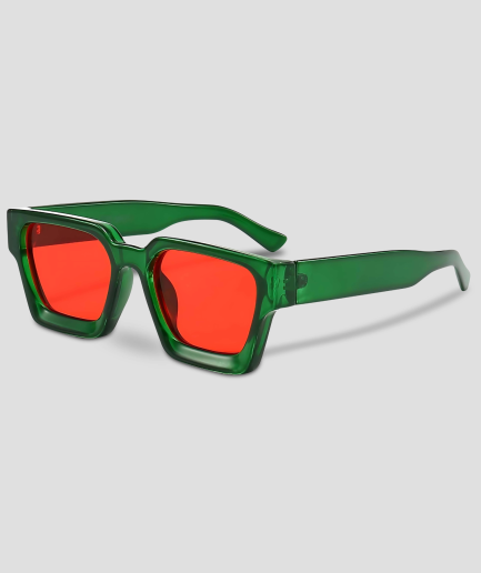 Rave-Brille - grün mit roten Gläsern