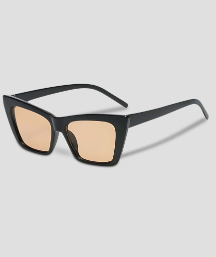 Rave-Brille – orangefarbene Gläser – schwarzes Gestell – Kingsday