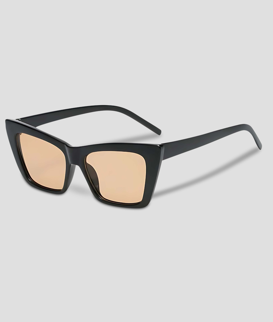 Rave-Brille – orangefarbene Gläser – schwarzes Gestell – Kingsday