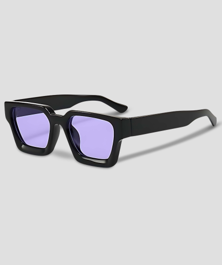Rave-Brille – violette Gläser transparent – schwarzes Gestell