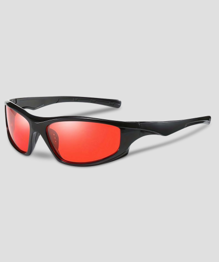 Rave-Brille – rote Gläser – Space-Brille