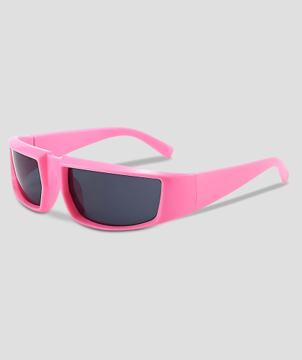 Rosa Festivalbrille – schwarze Gläser, rosa Gestell – Techno Rave