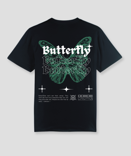 T-Shirt mit Schmetterling für Festivals oder zum Ausgehen