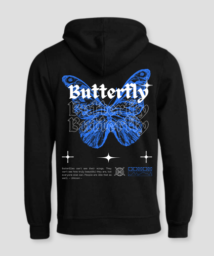 Festival-Hoodie Schmetterling blau