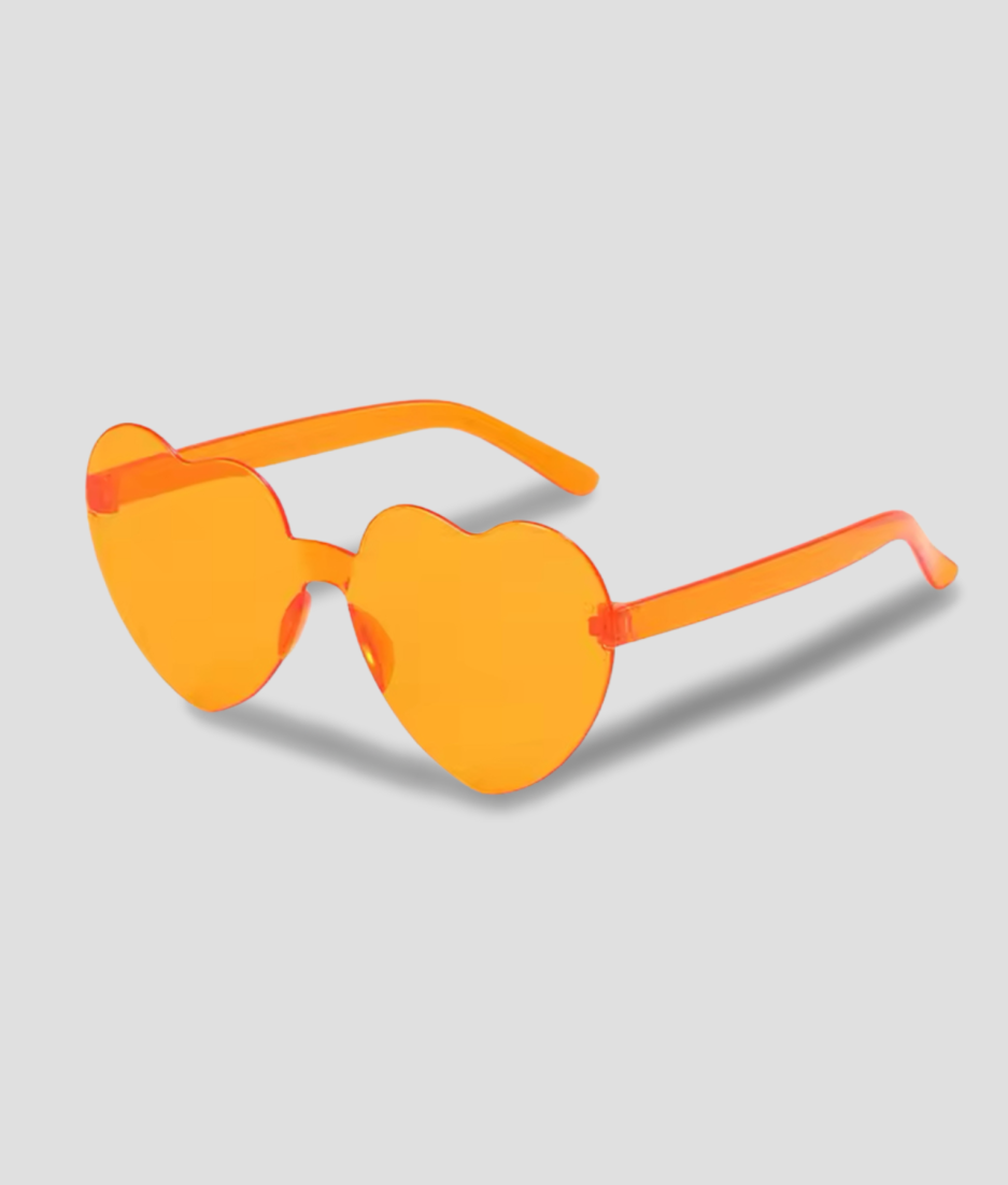 Orange Herzchenbrille