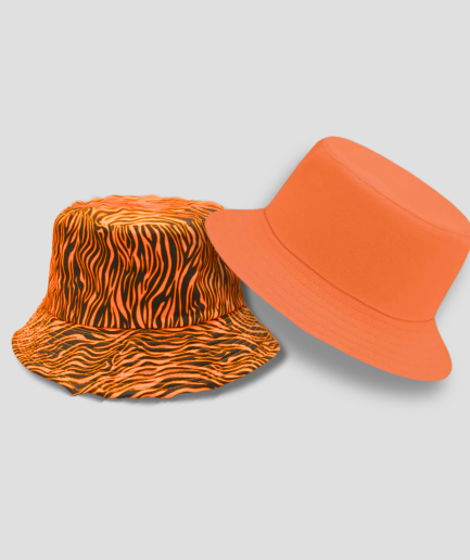 oranger reversibler Bucket Hat
