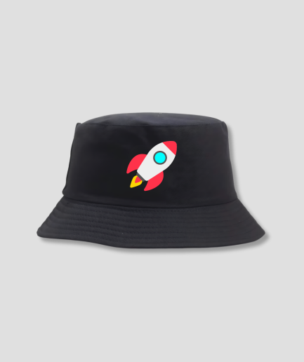 schwarzer Raketen-Bucket Hat - Raketen-Bucket Hat