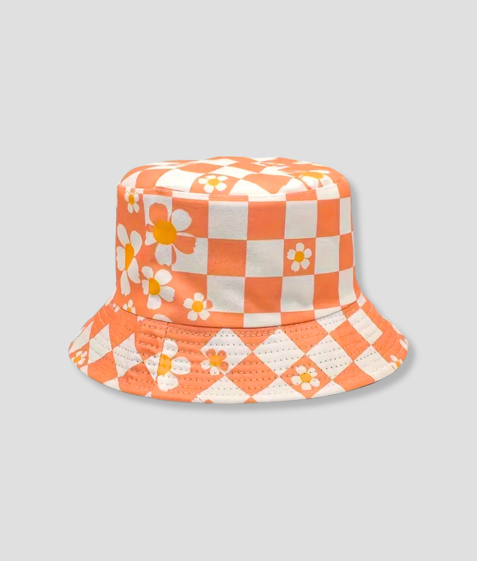 oranje bucket hat voor vrouwen - madelief print
