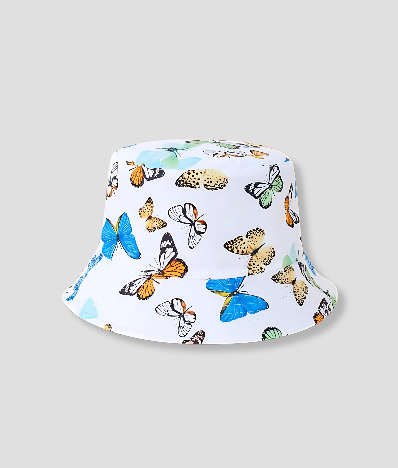 witte bucket hat met vlinders