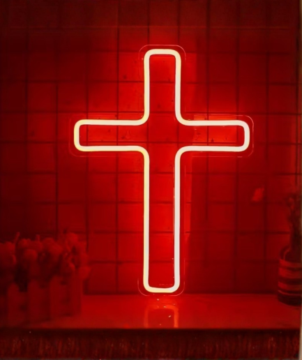 Neonkreuzlampe