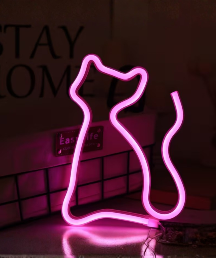 rosa Katze in Neonfarben