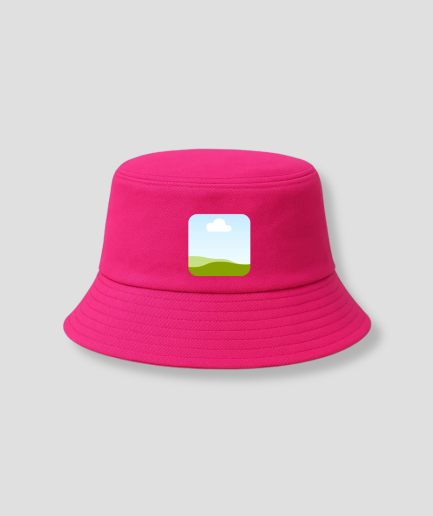 dunkelrosa Bucket-Hat, eigenes Foto