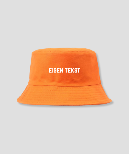 Eigener Text: Bucket Hat, orange