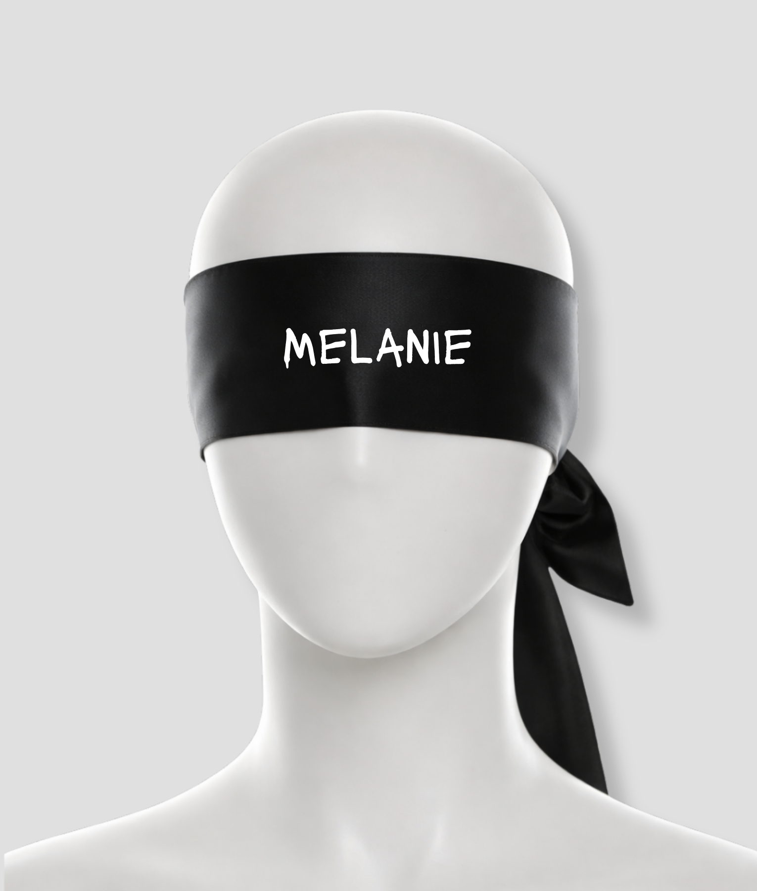 je naam op een blinddoek