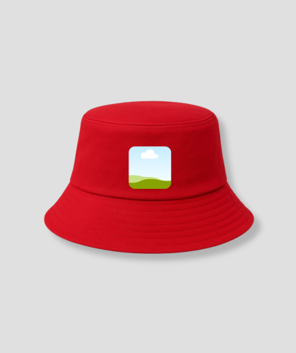 Rote Bucket-Hat – eigenes Foto