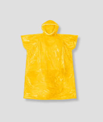 gelber Regenponcho