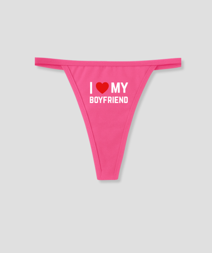 Ich liebe meinen Freund – String, rosa