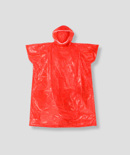 roter Regenponcho