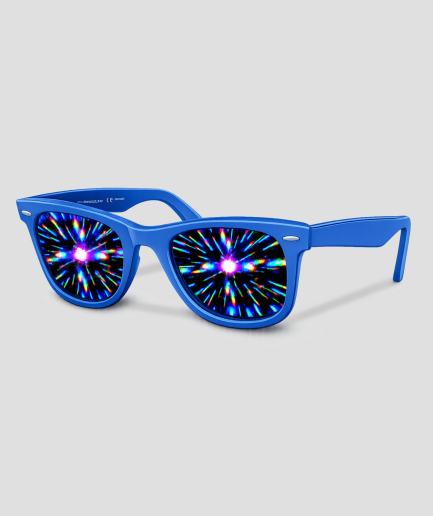 Spacebrille mit blauem Effekt