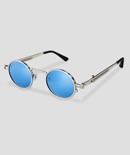 Brille mit blauen Gläsern