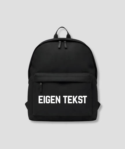 eigener Text Rucksack schwarz