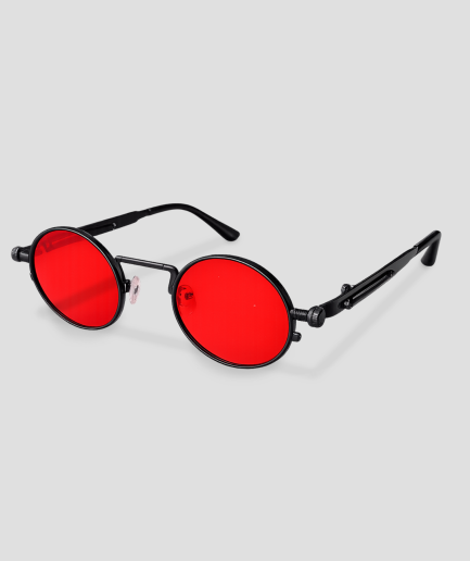 Retro-Brille mit roten Gläsern