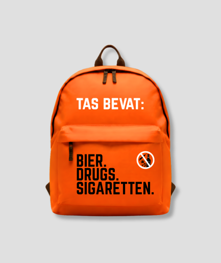 Der lustige Rucksack enthält Orange