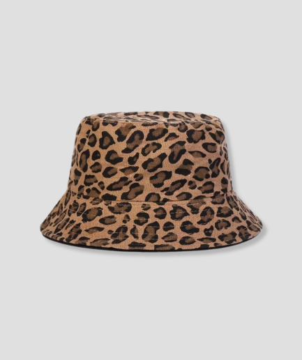 Bucket-Hat mit Leopardenmuster