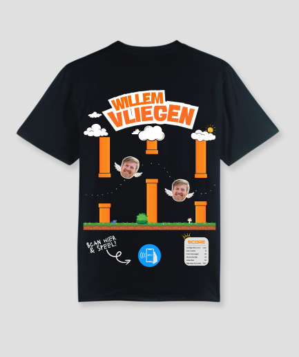 Willem-Fliegen-Shirt, schwarz