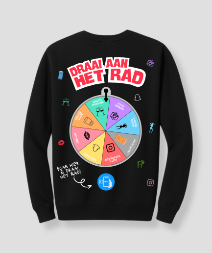 Schwarzer Pullover „Dreh am Rad“