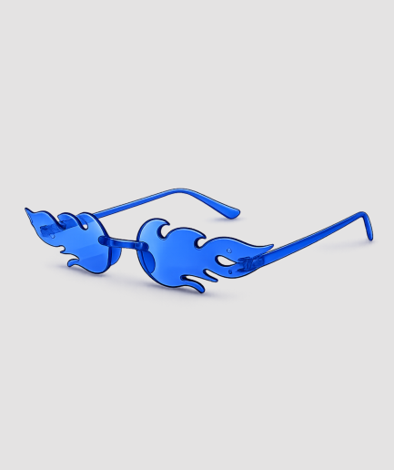 Brille mit blauen Flammen