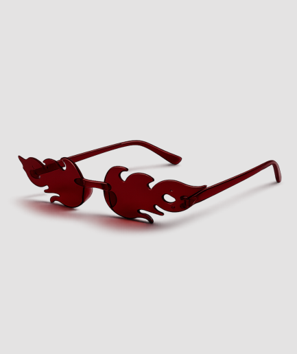 Brille mit dunkelroten Gläsern