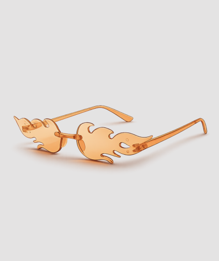 Brille mit hellorangefarbenen Gläsern