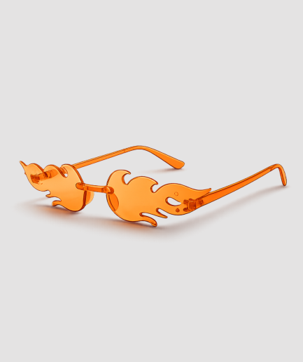 Brille mit orangefarbenen Gläsern