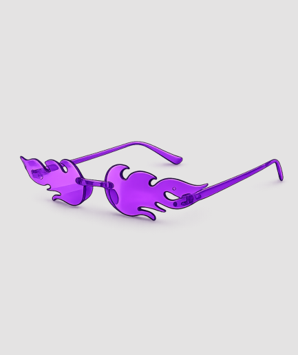 Brille mit violetten Flammen