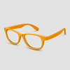 Oranje partybril met transparante glazen wayfarer stijl