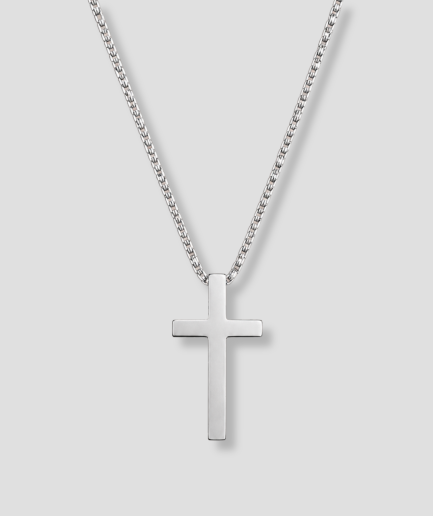 Zilveren ketting met kruishanger