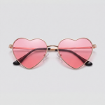 Gurl heart, bril met goud montuur en roze glazen