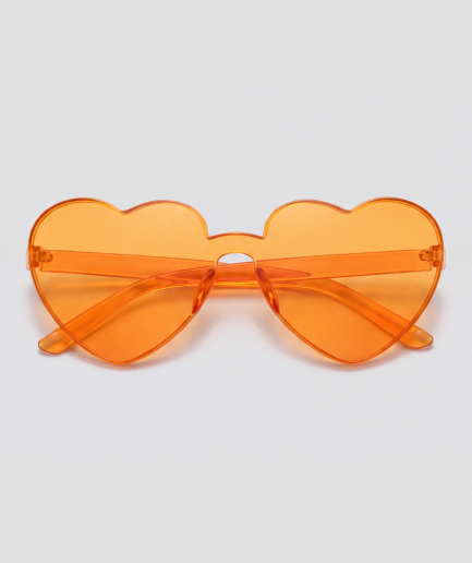 Hartjesbril, montuur oranje, glas oranje