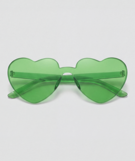 Hartjesbril, montuur groen, glas groen