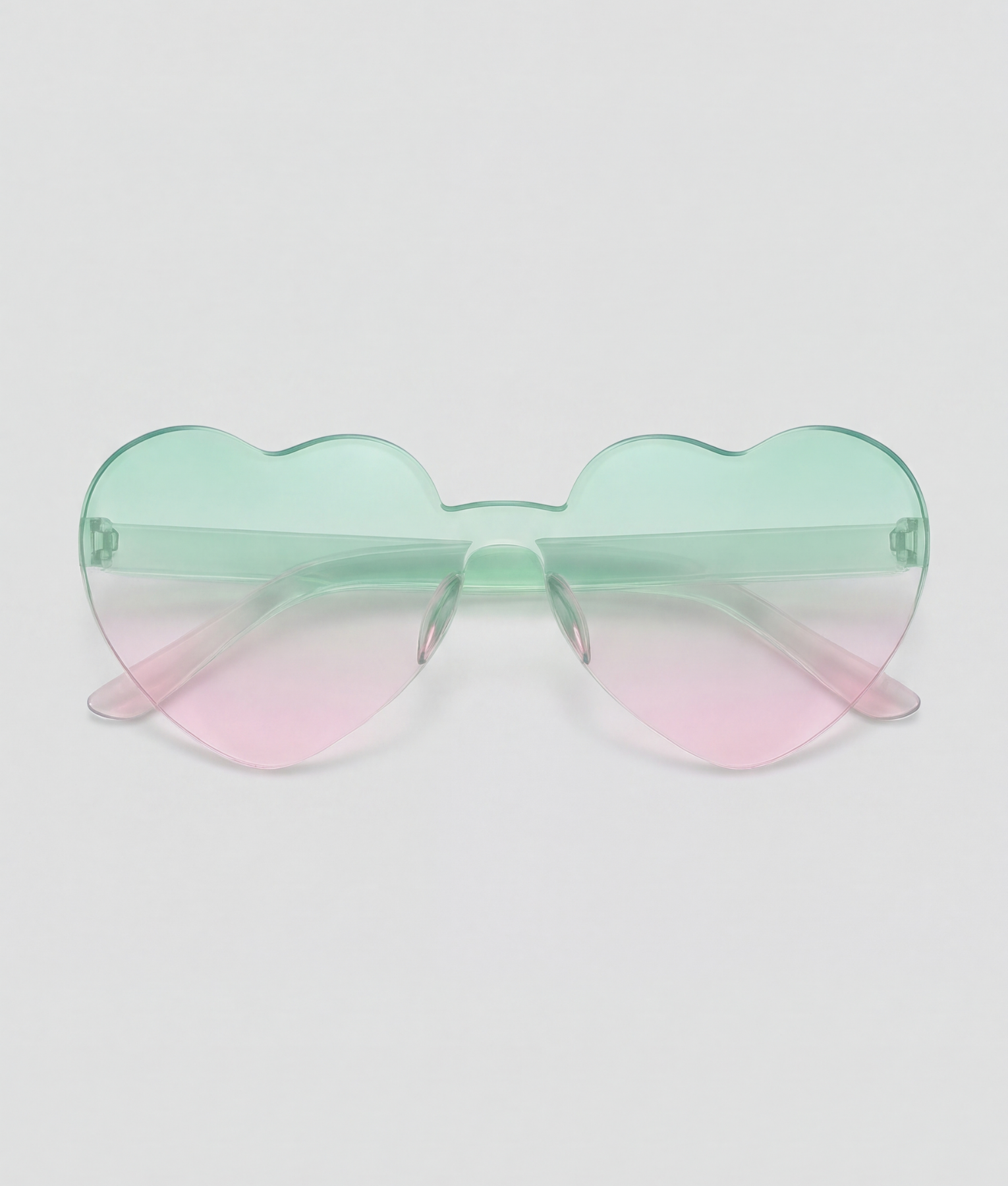 Hartjesbril, bril met groen montuur en roze glazen
