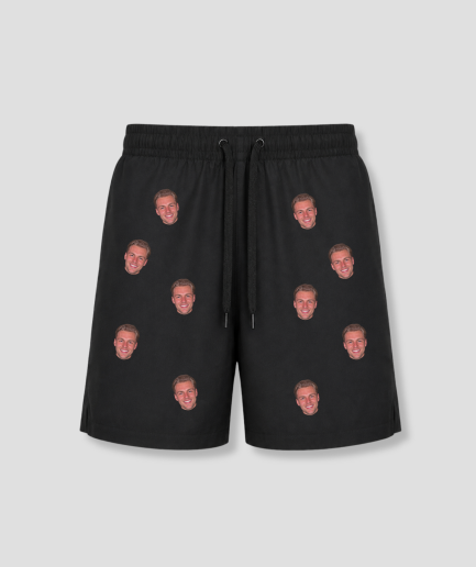 Zwarte zwembroek met je eigen gezicht erop