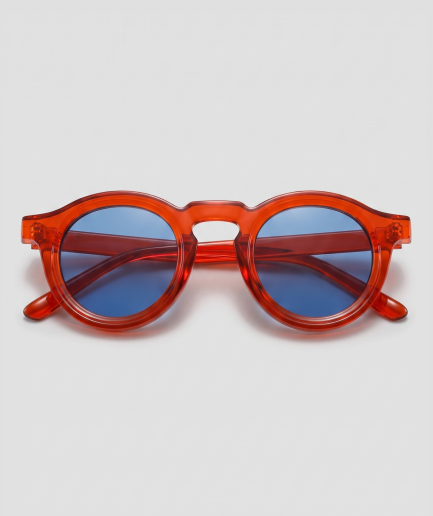 Nagiso, montuur oranje, glas blauw