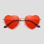 Red heart, montuur goud, glas rood