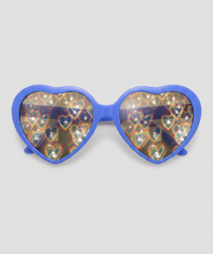 Spacy, montuur blauw, glas hartjes effect