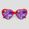 Spacy, montuur rood, glas hartjes effect