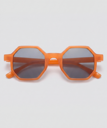 Squarzz, bril met oranje montuur en zwart glazen