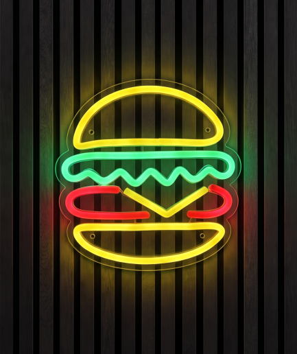 Burger Neon-Beleuchtung